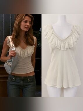 Vero Moda Cream Ruffle V-Neck Camisole